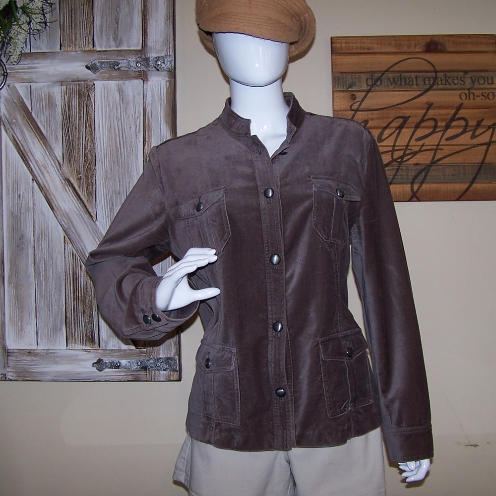 Large Gray Velvet Like Jacket